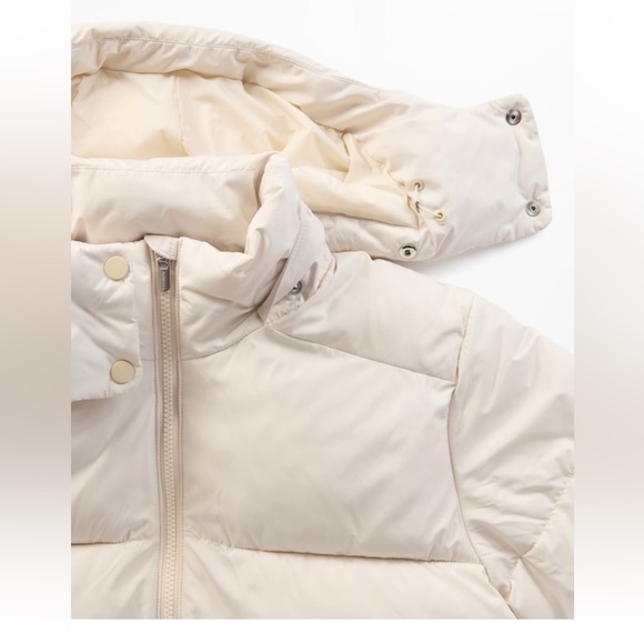 NWT Athleta Bone Stratus Puffer Jacket, Small coat hooded ivory - Picture 5 of 15